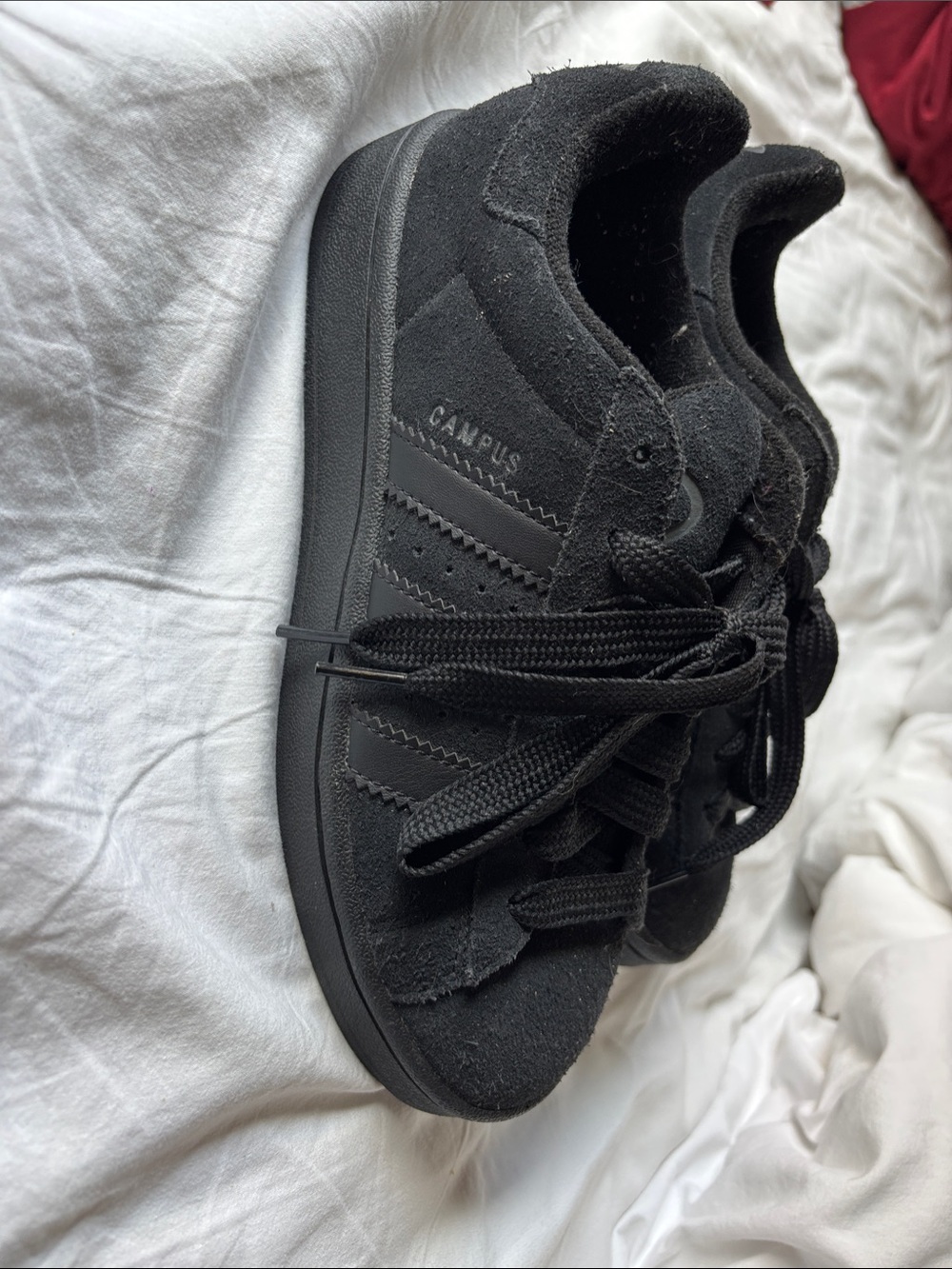 adidas Black Campus Suede Lace-Up Sneakers